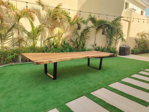 A Monkeypod Suar Outdoor Dining Table for a Palm Jumeirah Villa