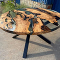 Custom Olive Wood Round Table – Dubai to Jordan