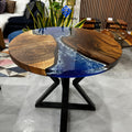Custom Walnut & Olive Wood Dining Tables for Bait Al Kashta Restaurant, Sharjah