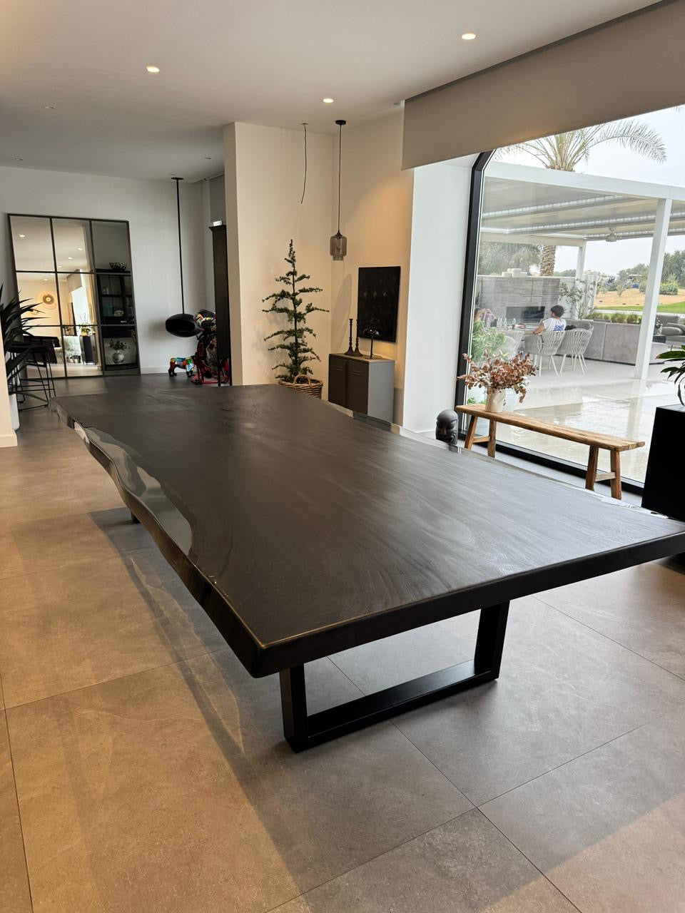 Black Burnt Mystery | Burnt Wood Dining Table Dubai | Uae