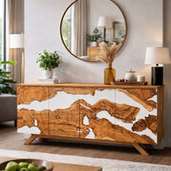 OLIVE WOOD and EPOXY RESIN  BUFFET CONSOLE