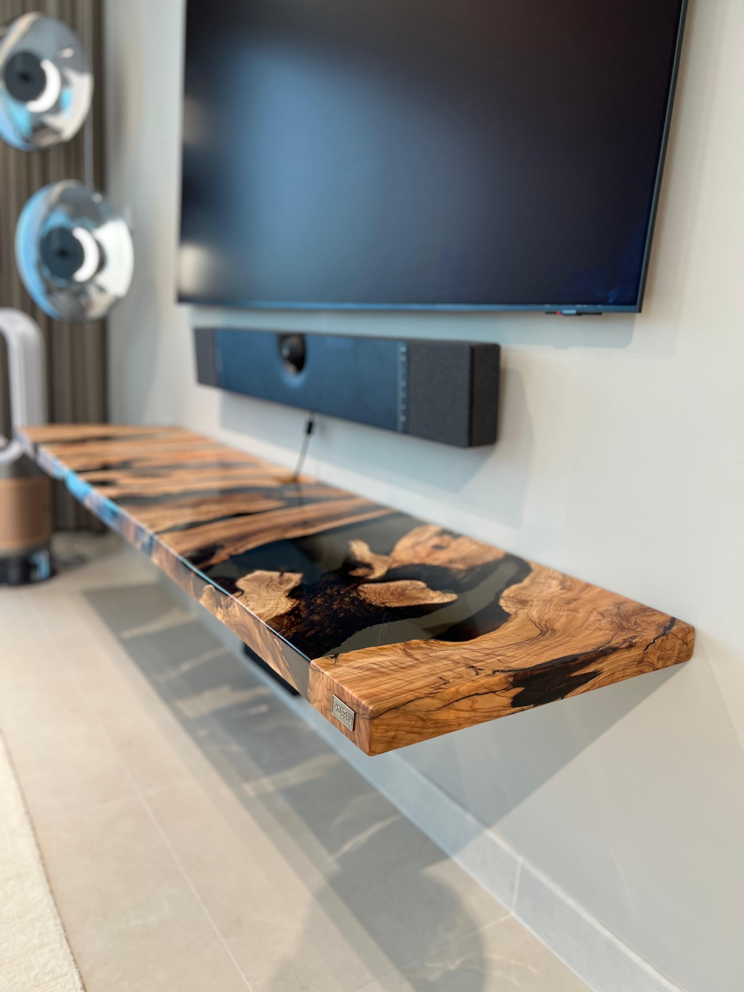 Floating Olive Wood Shelves