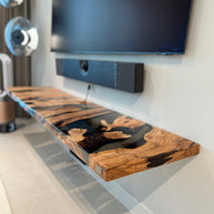 Floating Olive Wood Shelves