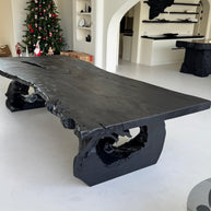 Black Burnt Mystery | Burnt Wood Dining Table Dubai | Uae