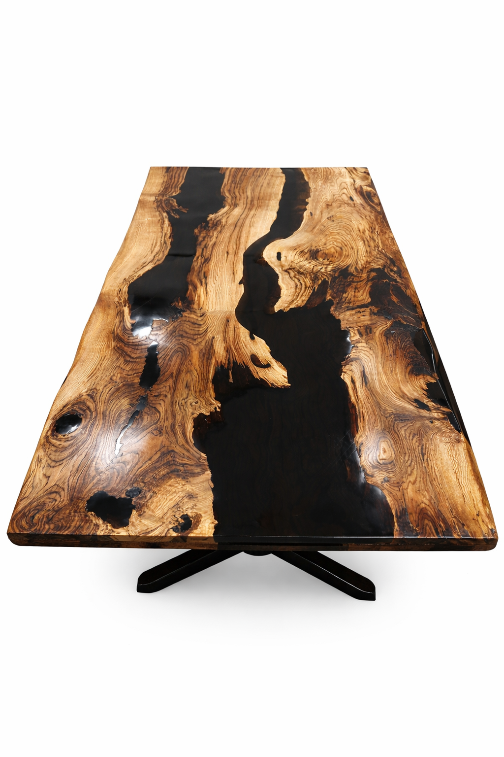 The Timeless Oak Stream | Oak Epoxy Dining Table Dubai Uae