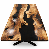 The Timeless Oak Stream | Oak Epoxy Dining Table Dubai Uae