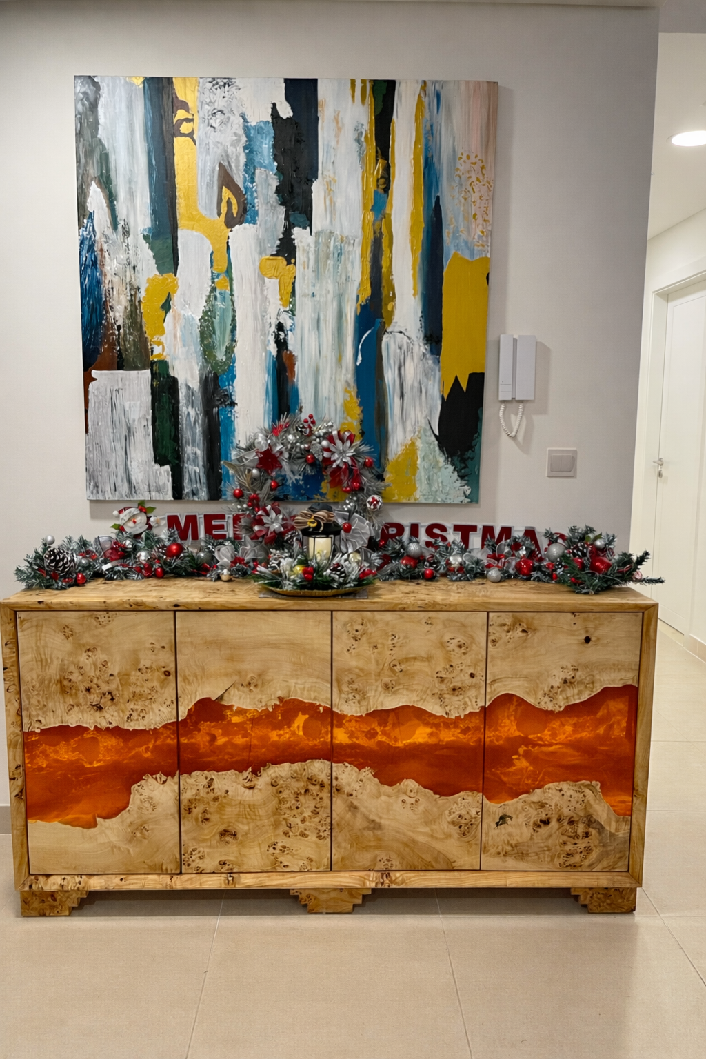 Mappa Burl & Epoxy Resin Buffet Console