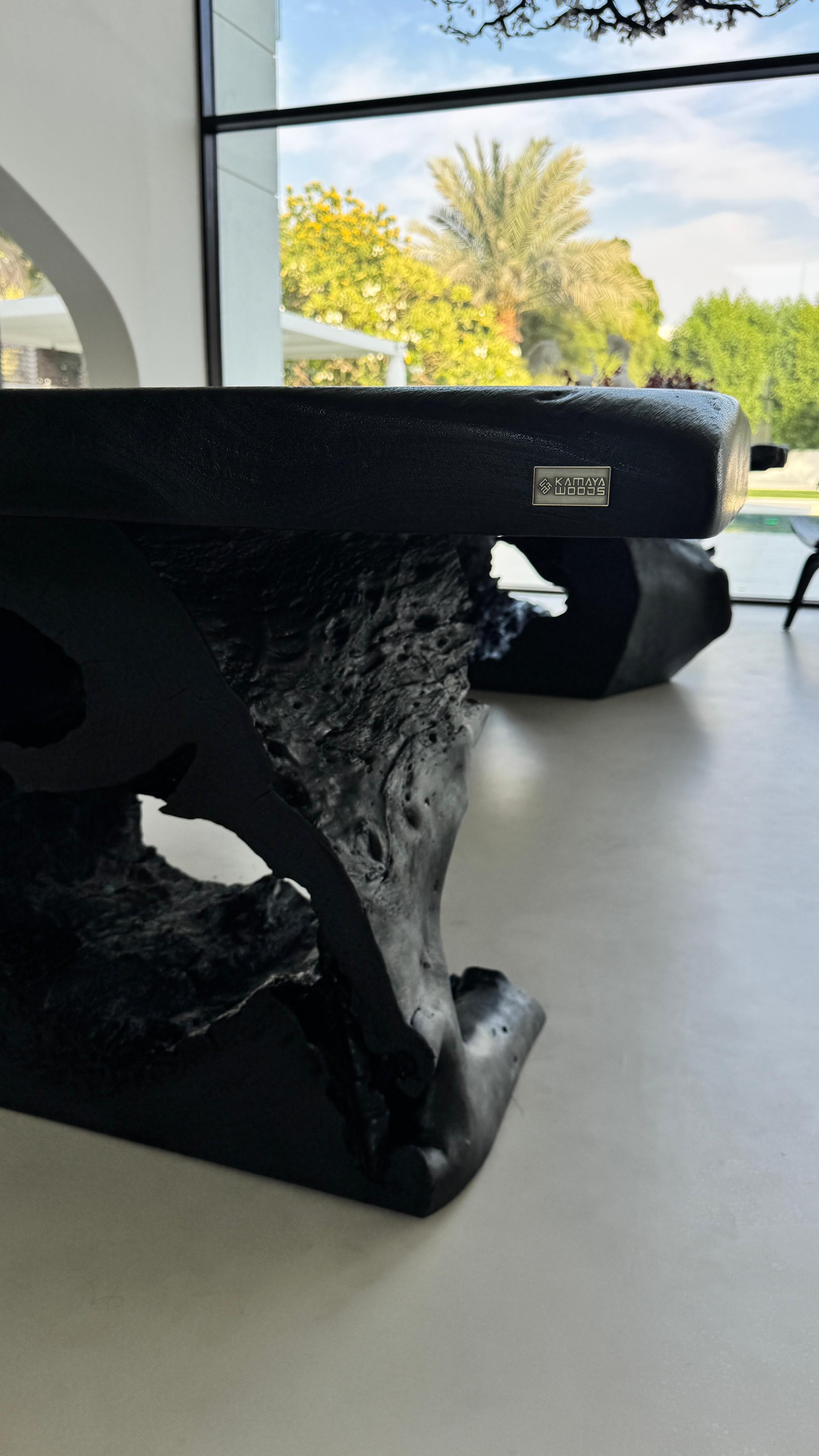 Black Burnt Mystery | Burnt Wood Dining Table Dubai | Uae