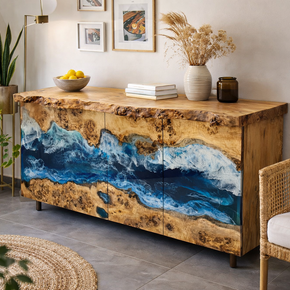 Mappa Burl & Epoxy Resin Buffet Console
