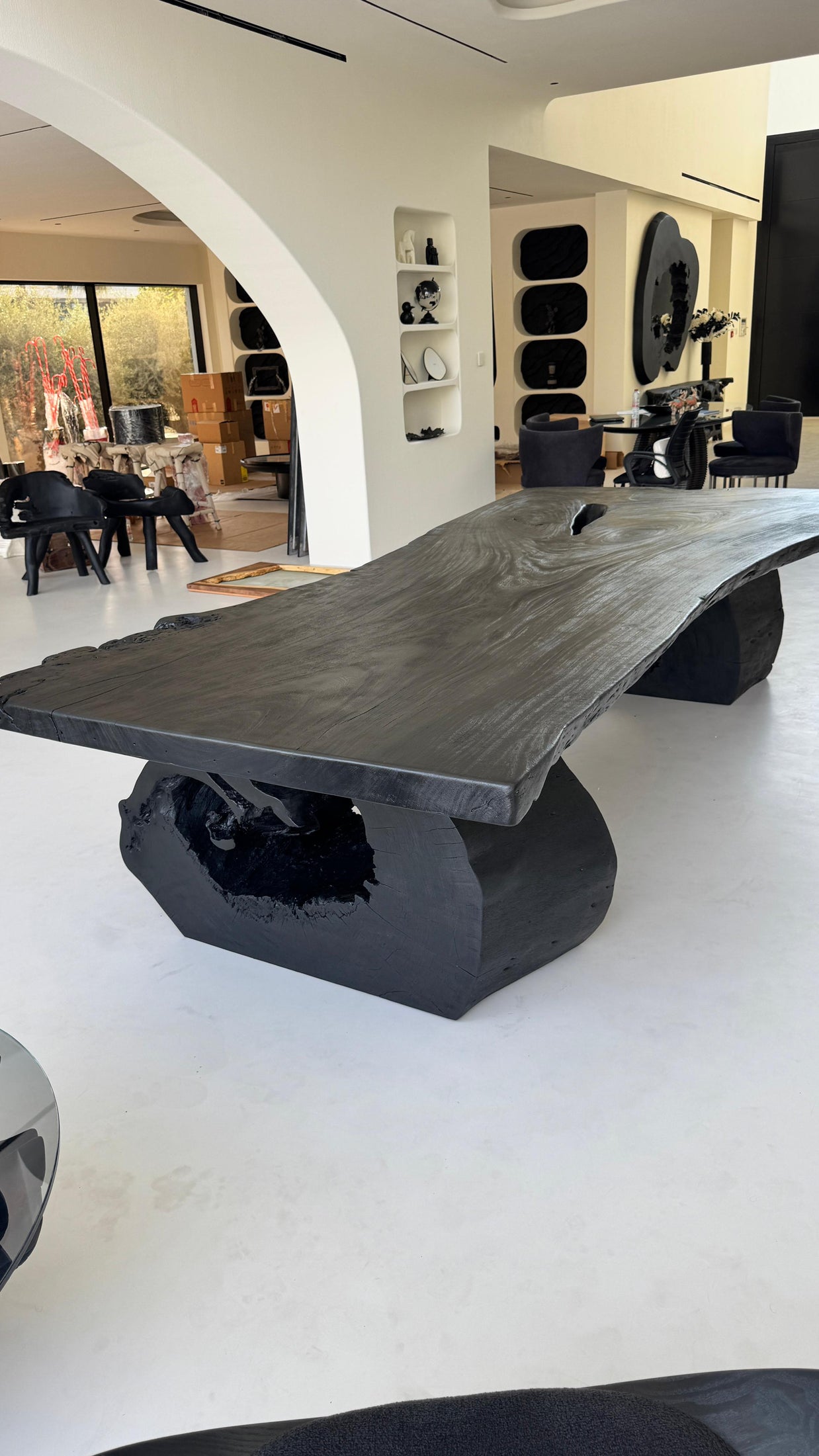 Black Burnt Mystery | Burnt Wood Dining Table Dubai | Uae