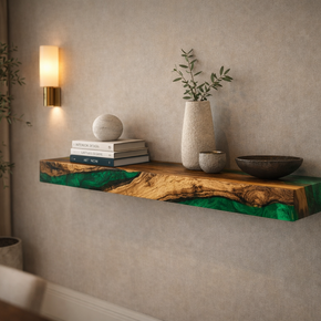 Floating Olive Wood Shelves