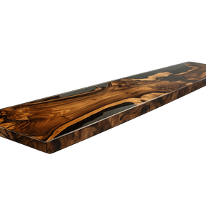 The Walnut And Epoxy resin Bench / Floating Shelves