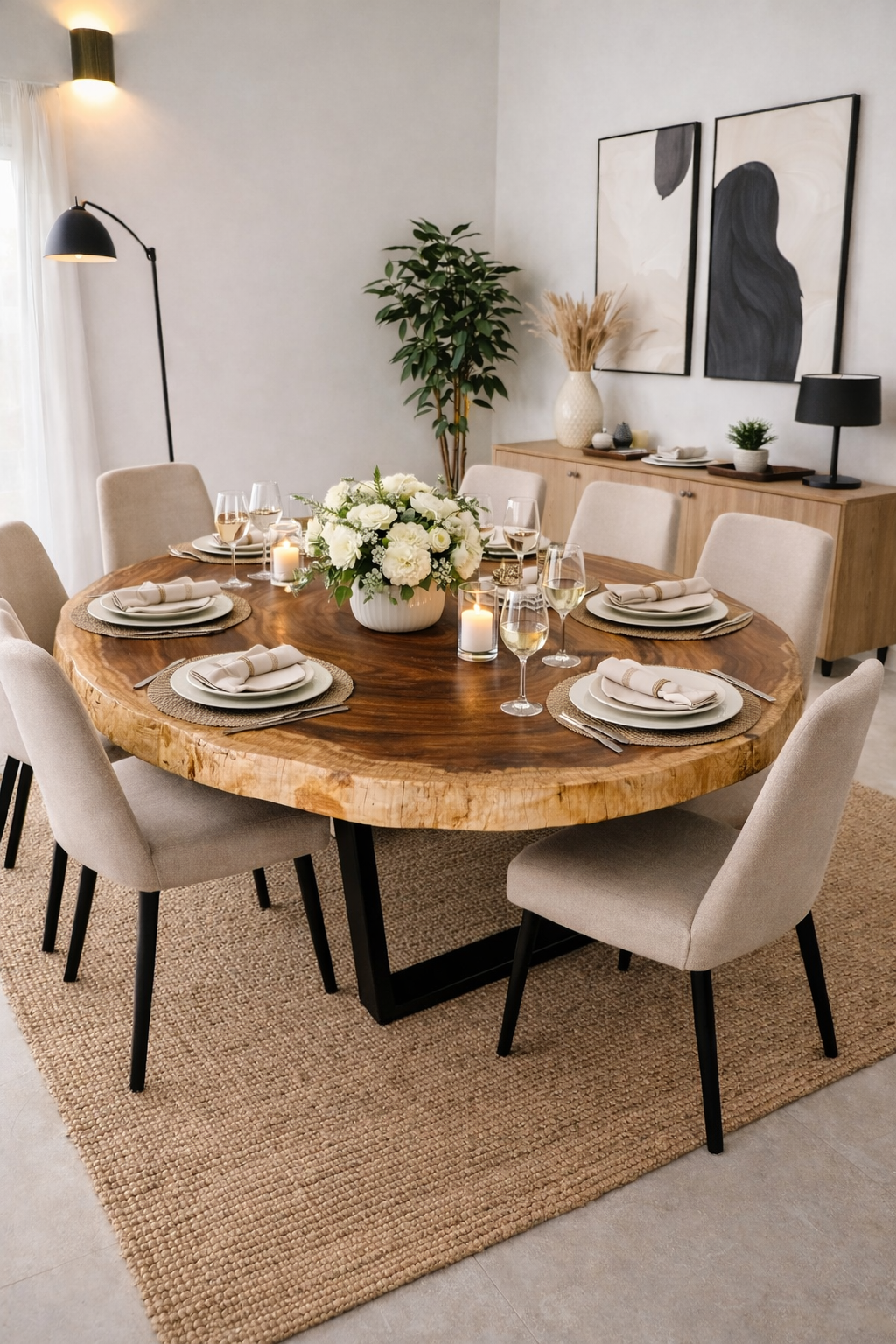 The Suar Symphony Halo Curve | Monkeypod Wood Coffee Table Dubai | Uae
