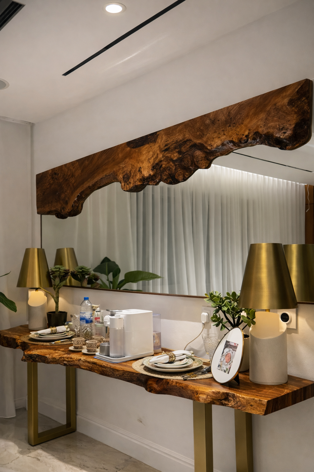 The Walnut Reflection - Live Edge walnut Wood Mirror