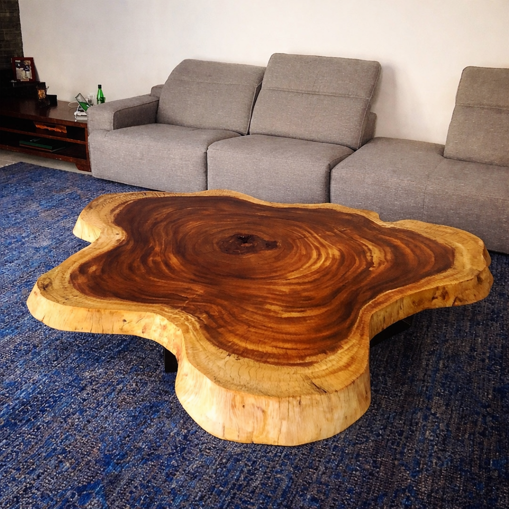 The Suar Symphony Halo Curve | Monkeypod Wood Coffee Table Dubai | Uae
