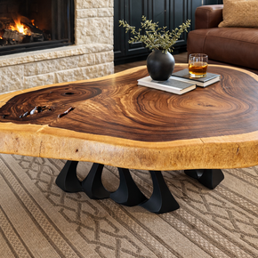 The Suar Symphony Halo Curve | Monkeypod Wood Coffee Table Dubai | Uae