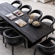 Black Burnt Mystery | Burnt Wood Dining Table Dubai | Uae