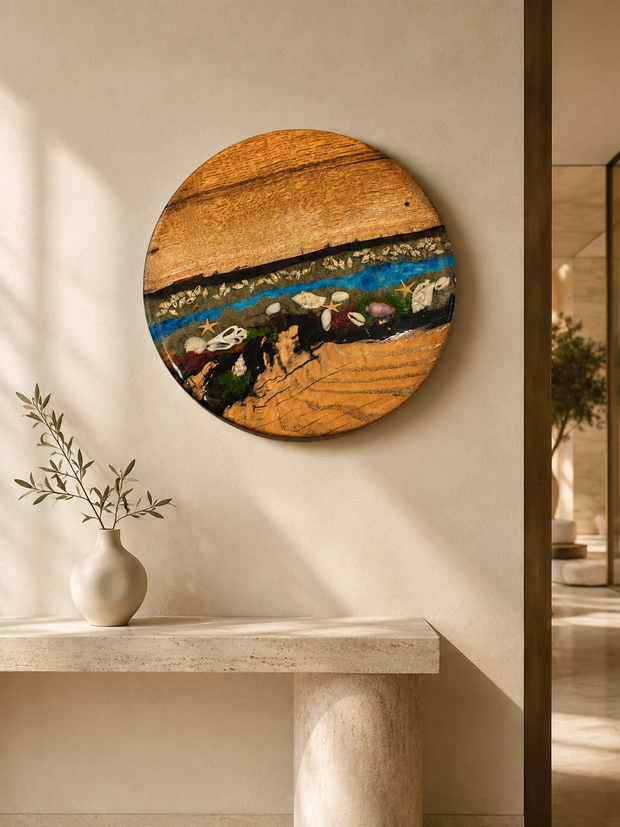 The Ocean Story – Handcrafted Wood & Epoxy Wall Art