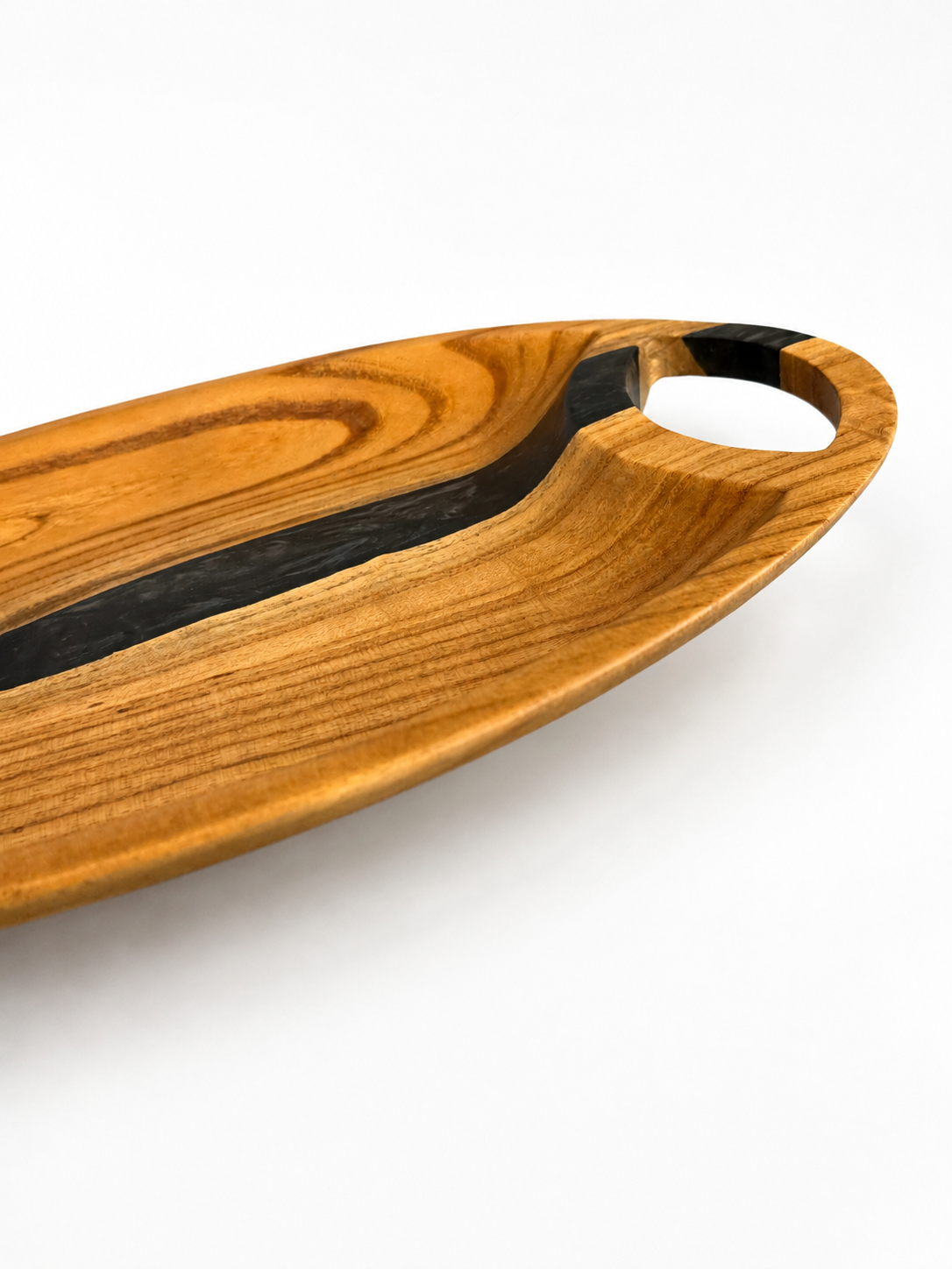 Walnut Wood Black Epoxy Serving Tray