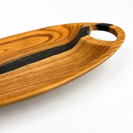 Walnut Wood Black Epoxy Serving Tray