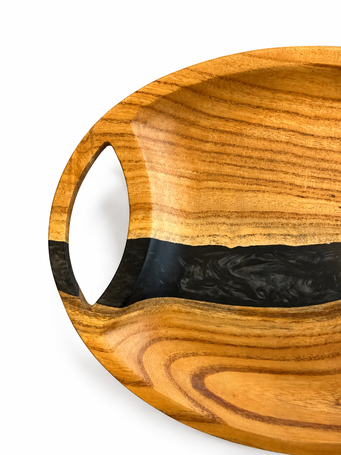 Walnut Wood Black Epoxy Serving Tray