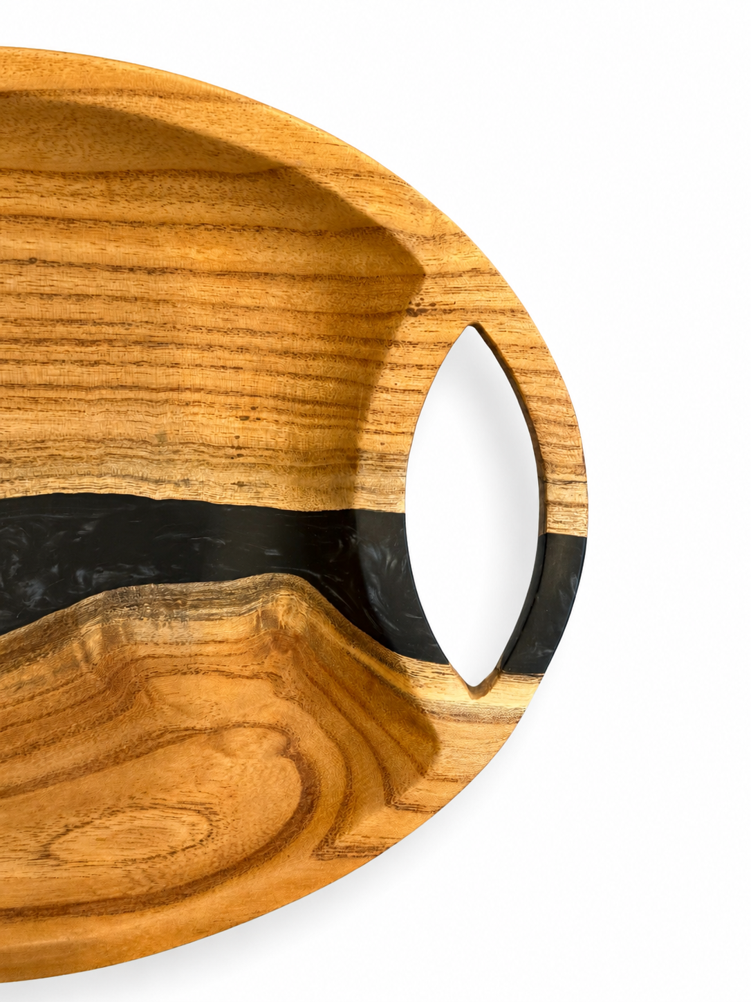 Walnut Wood Black Epoxy Serving Tray