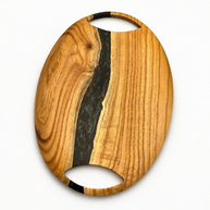 Walnut Wood Black Epoxy Serving Tray