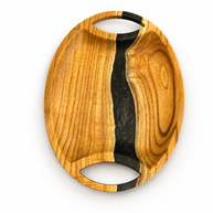 Walnut Wood Black Epoxy Serving Tray