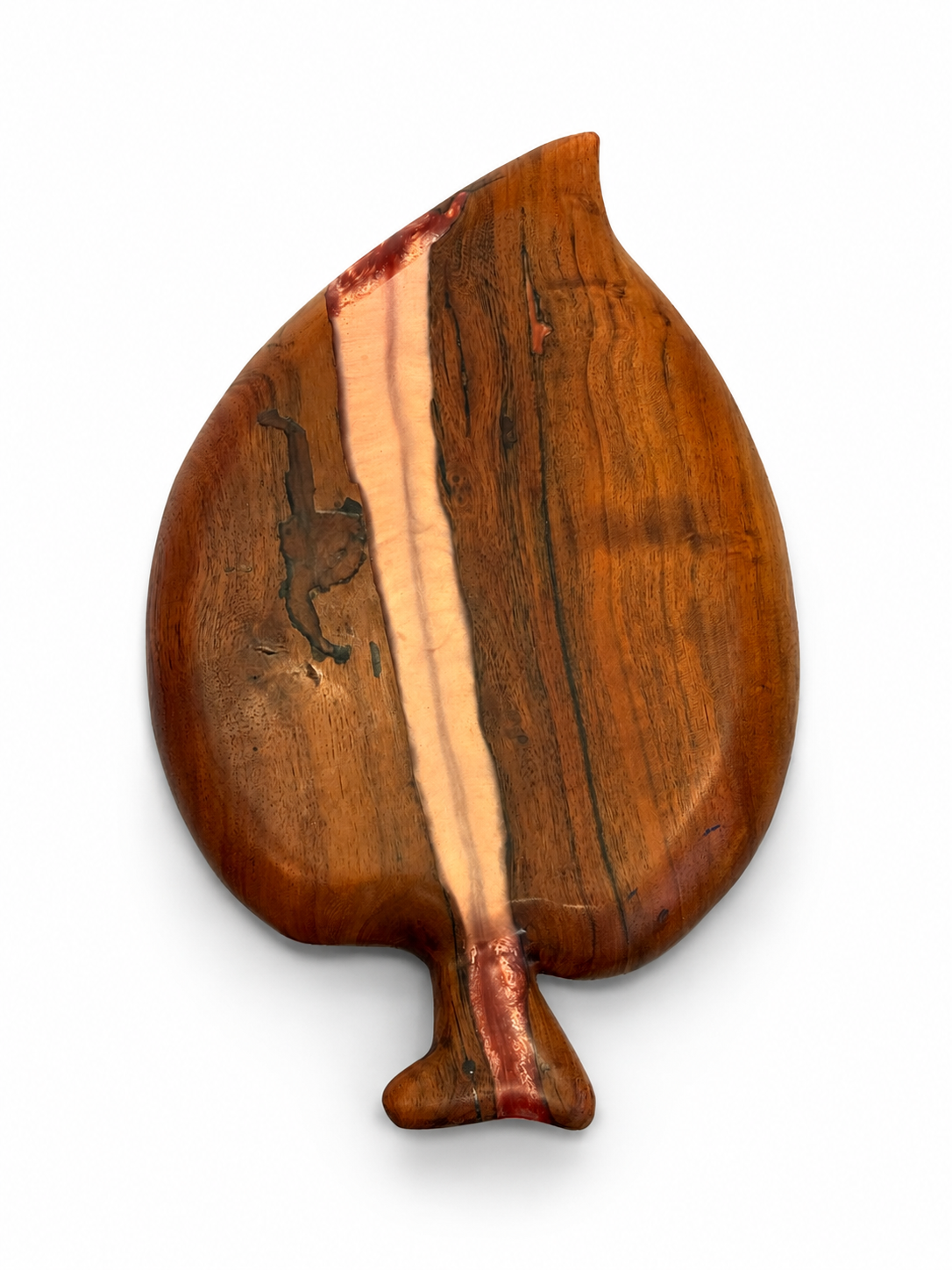 Walnut Wood Red Epoxy Leaf Serving Board