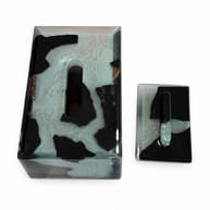 The Arctic Flow – Burned Wood & Pearl Epoxy Tissue Box