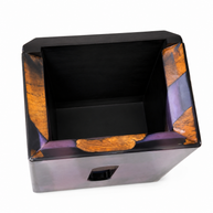 The Amethyst Flow – Burned Wood & Purple Epoxy Tissue Box