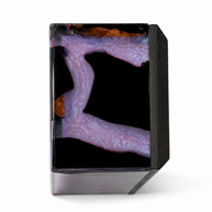 The Amethyst Flow – Burned Wood & Purple Epoxy Tissue Box