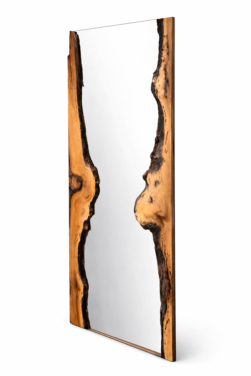 The Walnut Reflection - Live Edge walnut Wood Mirror