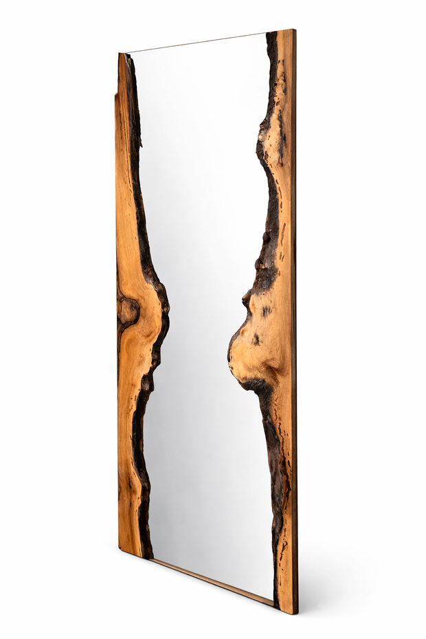 The Walnut Reflection - Live Edge walnut Wood Mirror