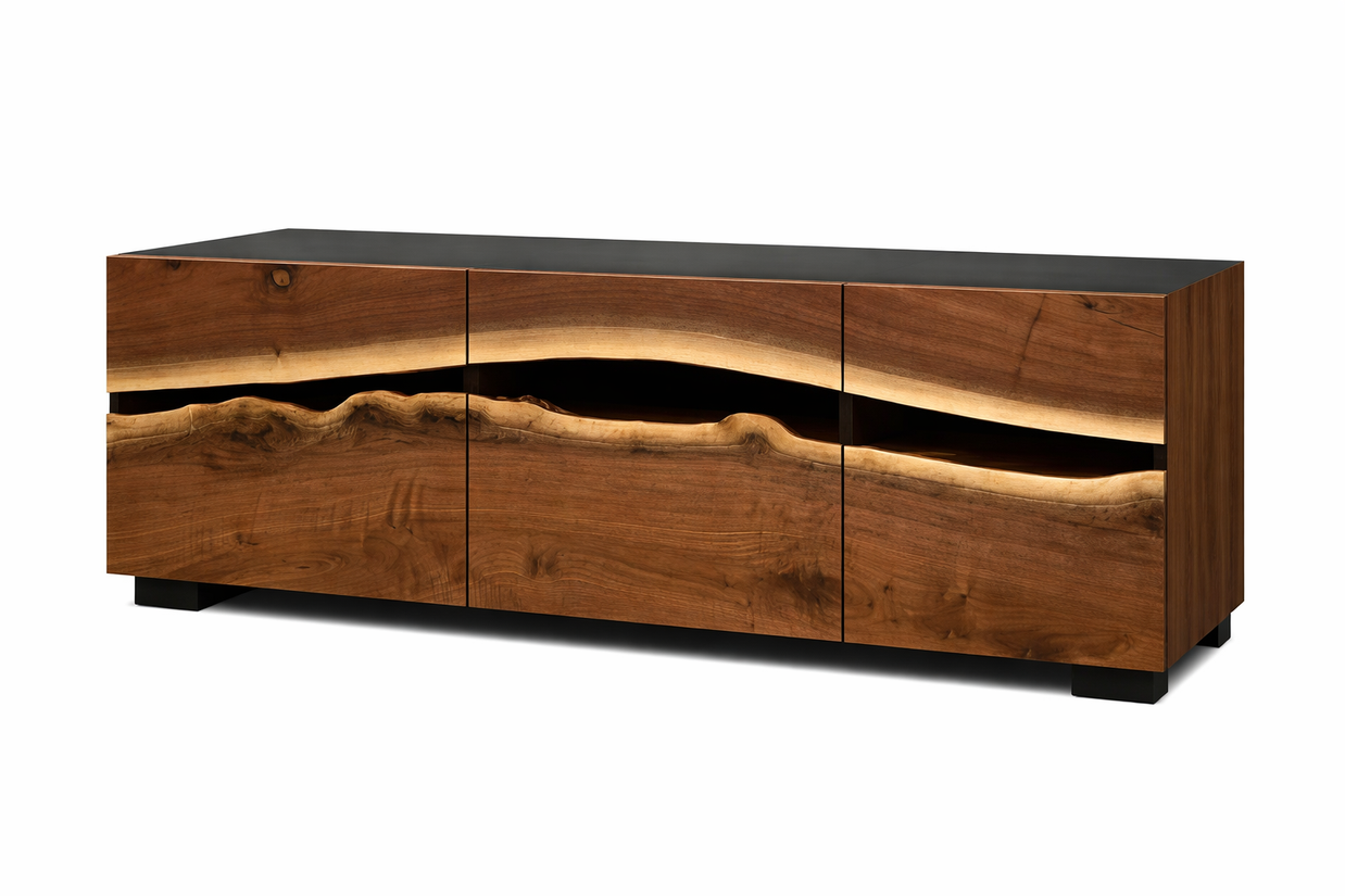 The signature Walnut wood and Epoxy resin Buffet Console