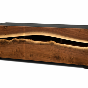The signature Walnut wood and Epoxy resin Buffet Console