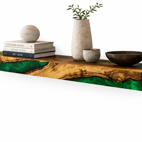 Floating Olive Wood Shelves