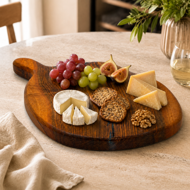 Handcrafted Walnut Wood & Epoxy Cheese Platter Board