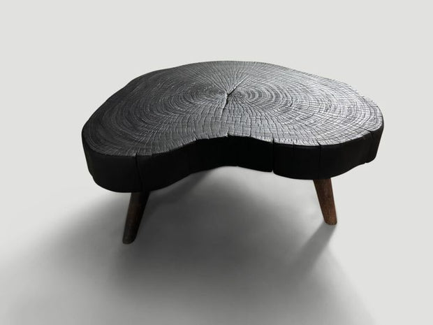 Black Burnt Halo Curve | Burnt Wood Epoxy Coffee Table Dubai | Uae