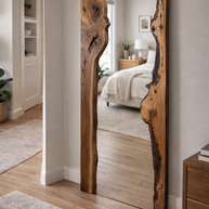 The Walnut Reflection - Live Edge walnut Wood Mirror