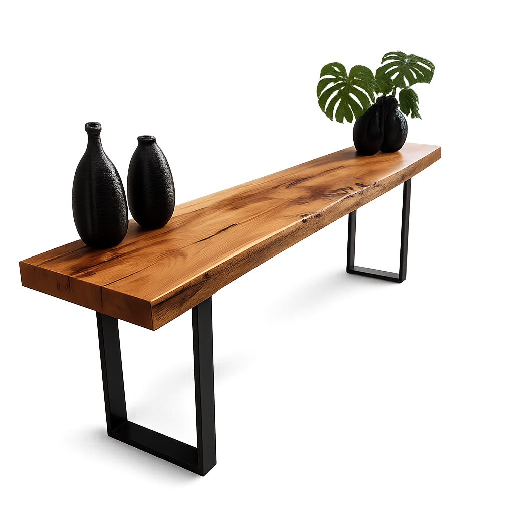 The Walnut Console with Metal Legs