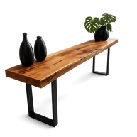 The Walnut Console with Metal Legs