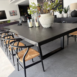 Black Burnt Mystery | Burnt Wood Dining Table Dubai | Uae