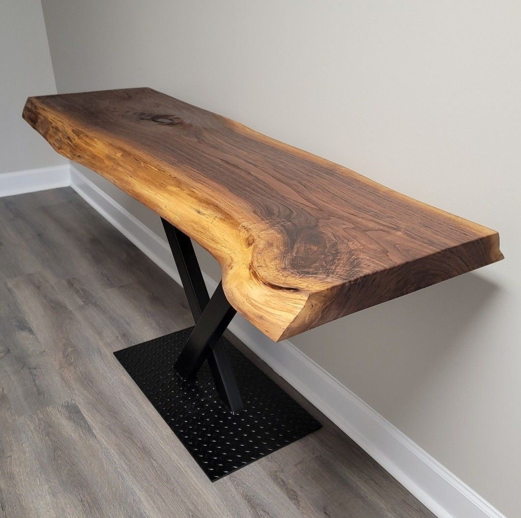 The Walnut Console with Metal Legs