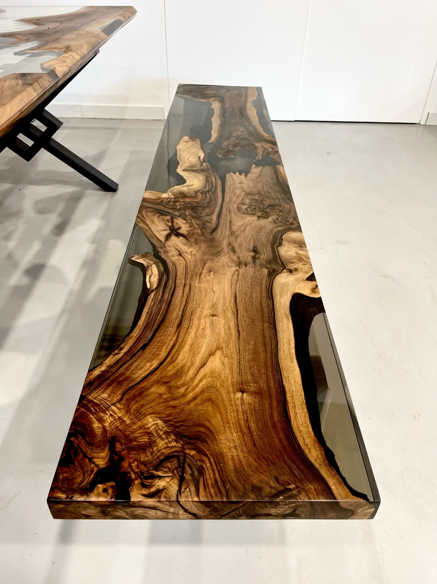 The Walnut And Epoxy resin Bench / Floating Shelves