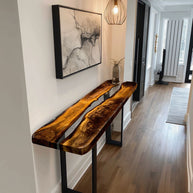 The Walnut Classic console With Metal Legs