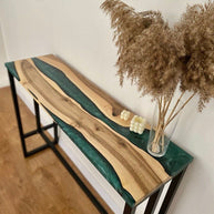 The Walnut Classic console With Metal Legs