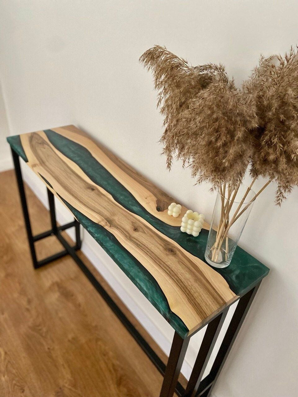 The Walnut Classic console With Metal Legs