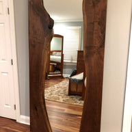 The Walnut Reflection - Live Edge walnut Wood Mirror