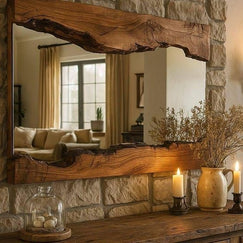 The Walnut Reflection - Live Edge walnut Wood Mirror